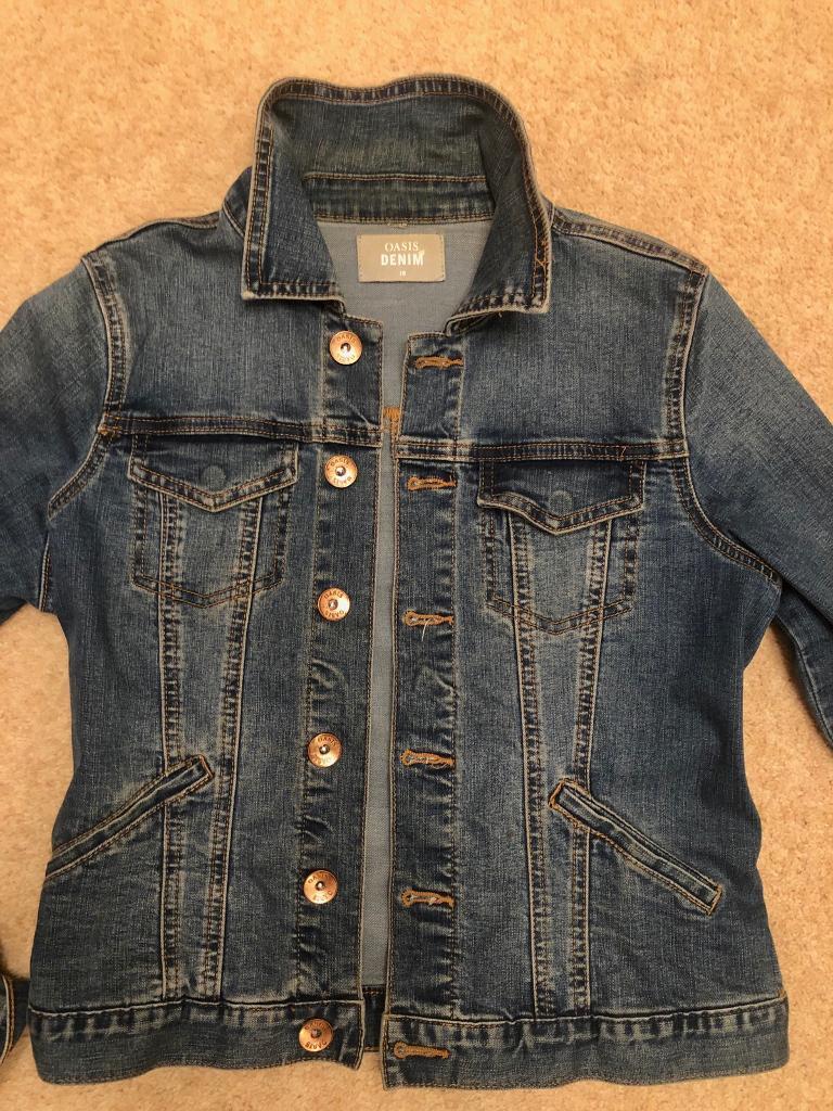 Women's Oasis Fitted Denim Jacket Size 
